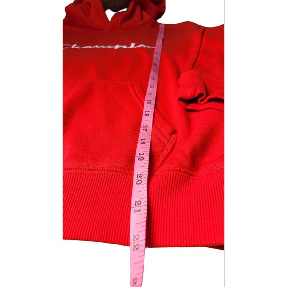 Champion Youth Boys Hooded Pullover Embroidered Sweatshirt Sweater Red Sz Large - Picture 6 of 6